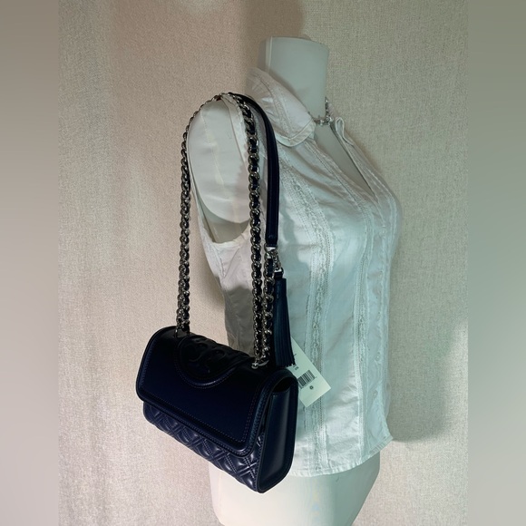NEW Tory Burch Fleming Royal Navy Small Convertible Crossbody Bag/Shoulder Bag - Picture 14 of 16